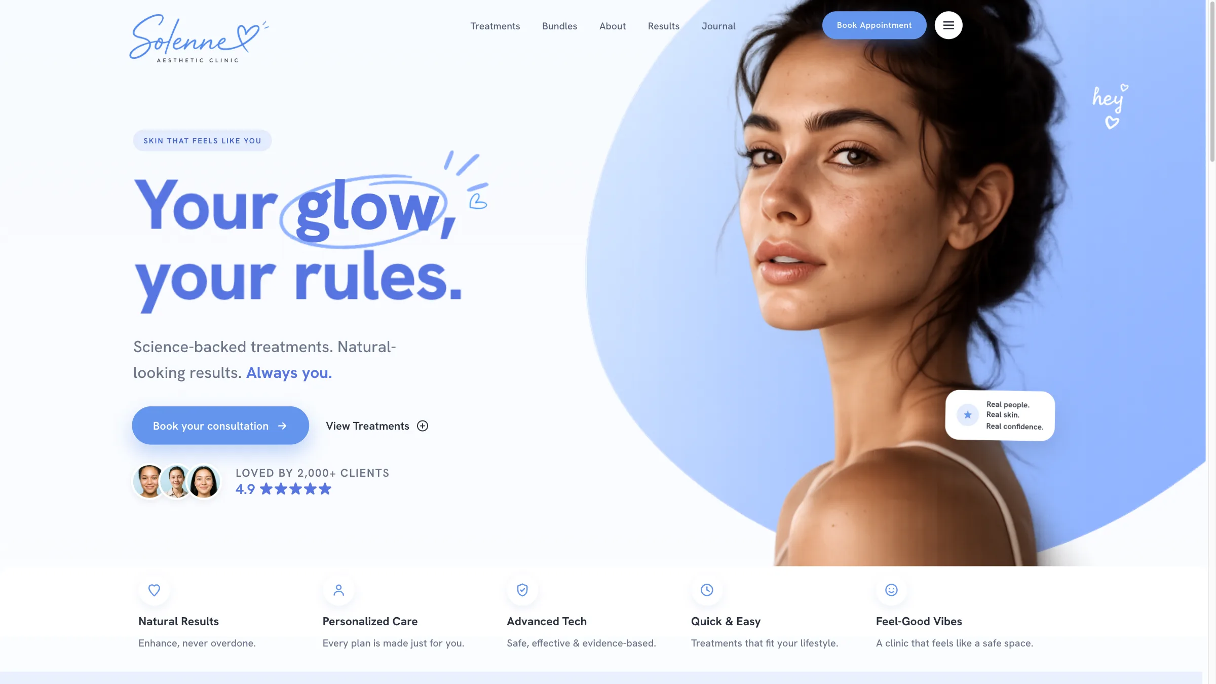 Solenne aesthetic clinic homepage