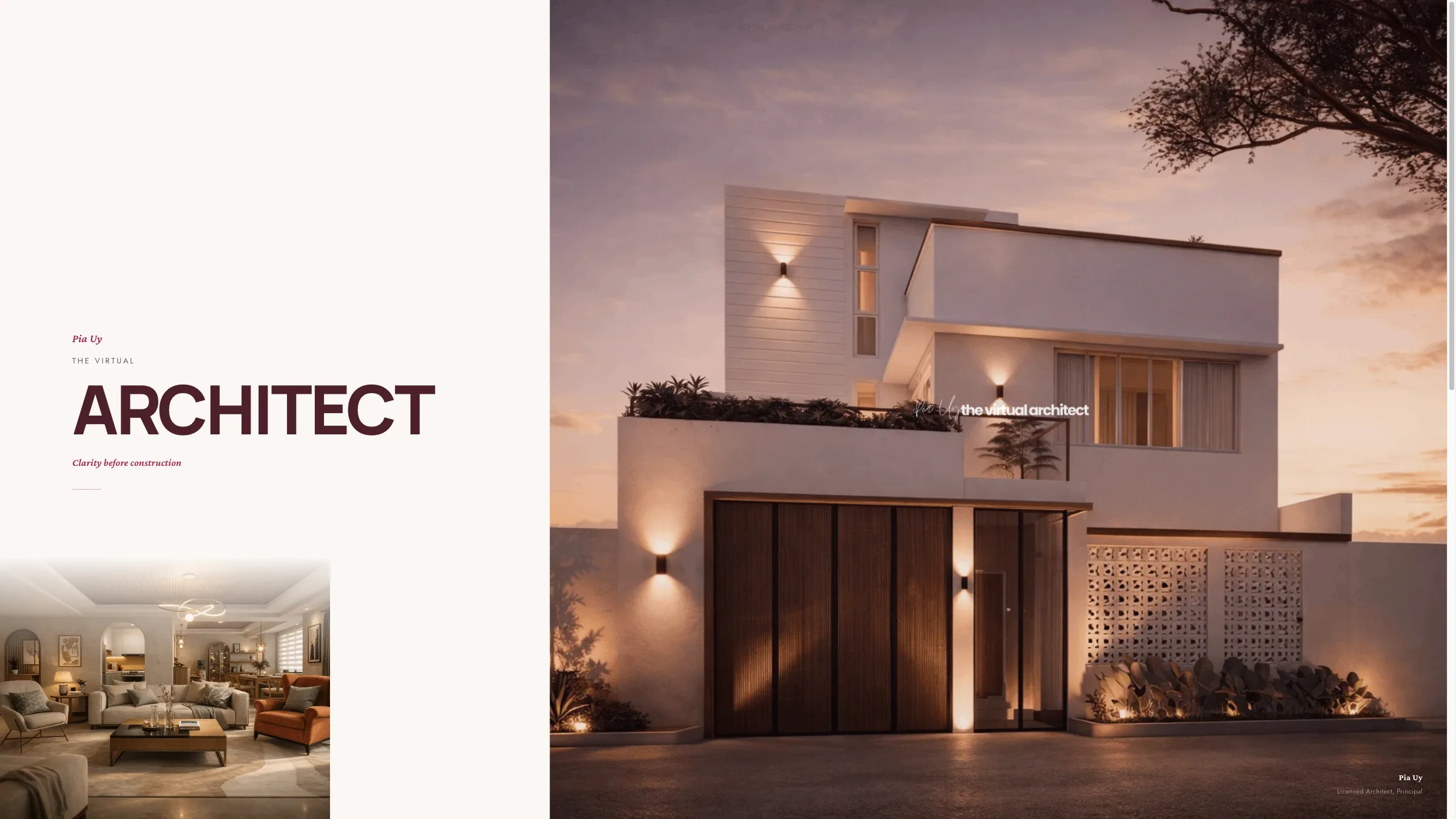 The Virtual Architect service website homepage